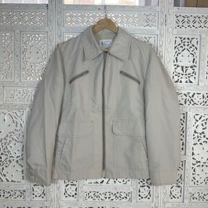 Vtg London Fog Tan Full Zip Jacket Outdoor Hiking Neutral Versatile Mens M/L